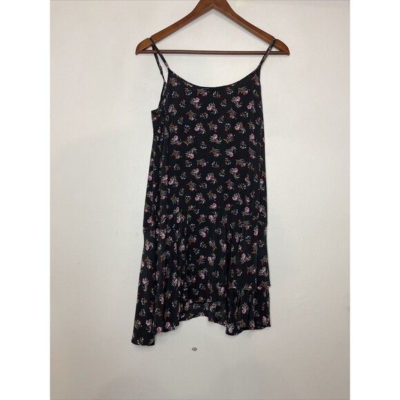 Thakoon Collective Floral Slip Dress Womens 4 Small Black Watercolor Mini Casual - Picture 9 of 9